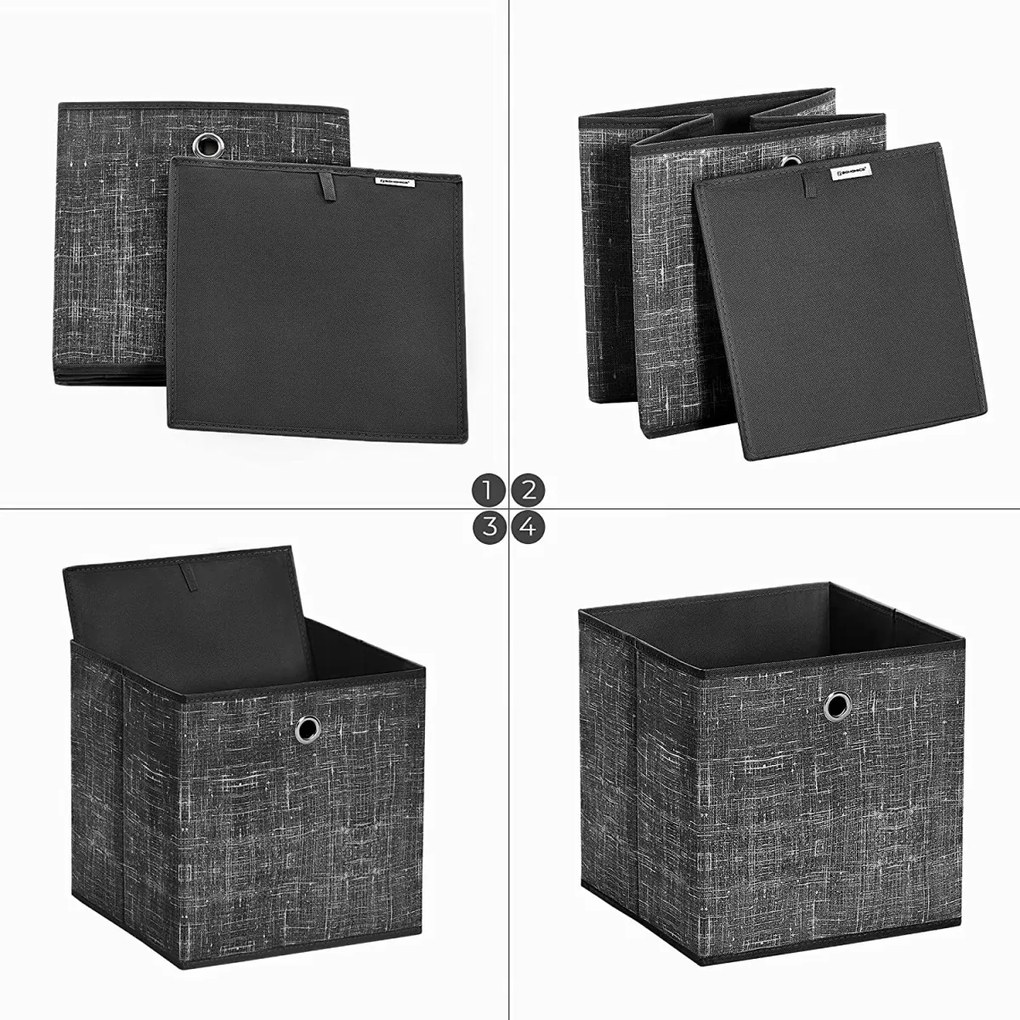 Úložné boxy Fora šedé - 6 kusů