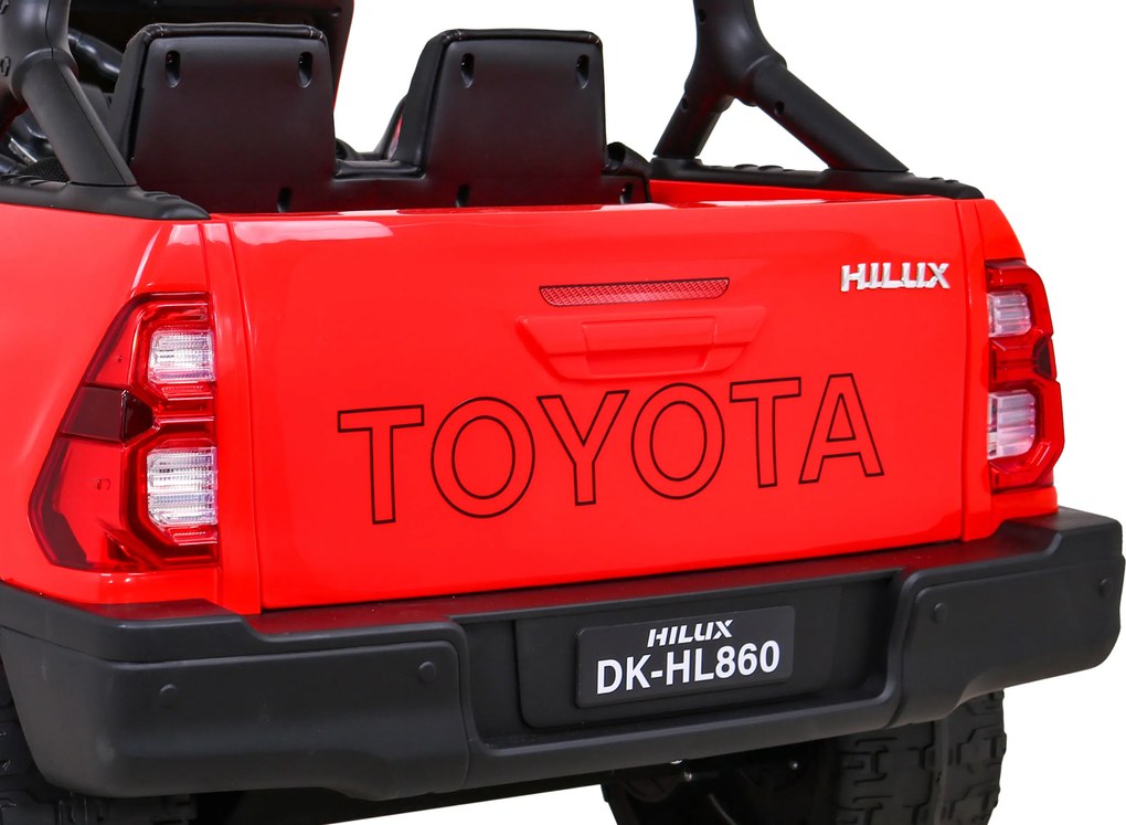 Ramiz Toyota Hilux na batérie pre deti Červený pickup + pohon 4x4 + diaľkové ovládanie