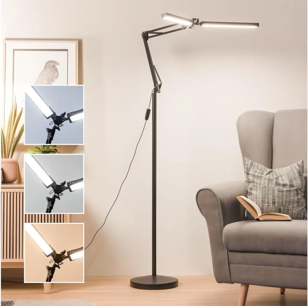 BRILAGI - LED stmievateľná flexibilná stojacia lampa VARIO LED/14W/5V 157 cm čierna