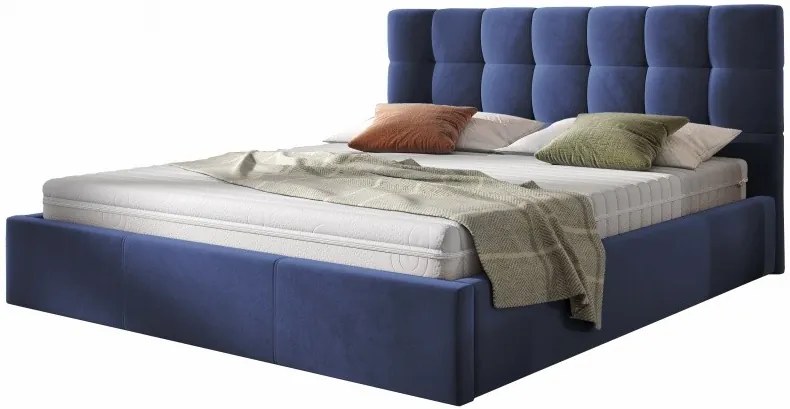 Hector Čalouněná postel Acoma 160x200 dvoulůžko - námořnická modř