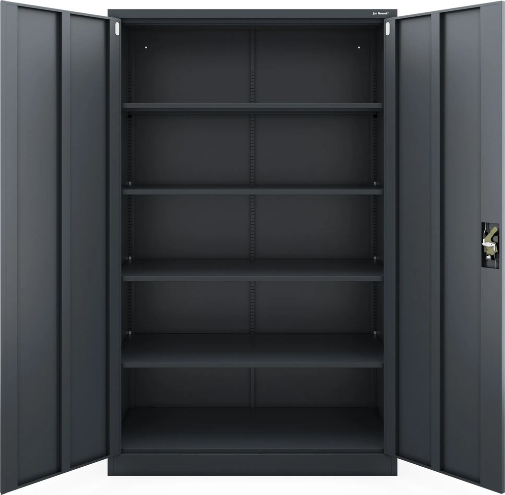 Kovová kancelárska skriňa antracitová JAN II D600 1150 x 1850 x 600 mm