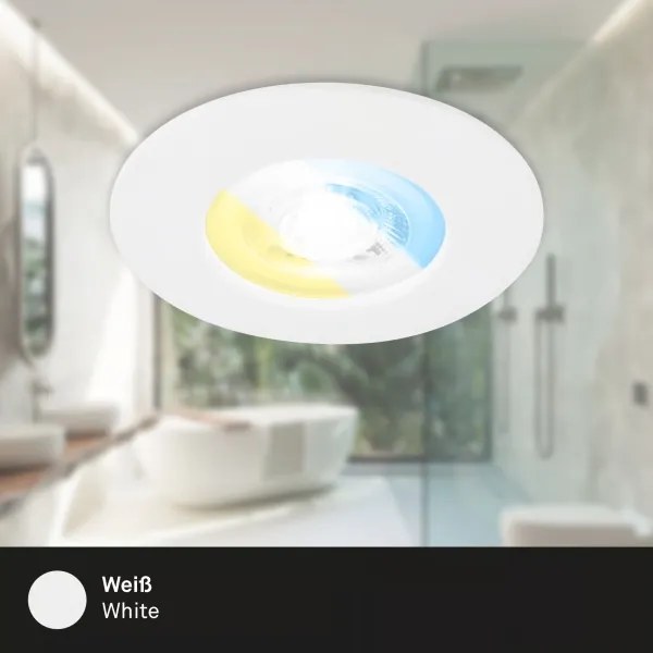 Briloner 7605036-SADA Sada 3× LED kúpeľňových podhľadových svietidiel 3×LED/4,9W/230V IP44 biela