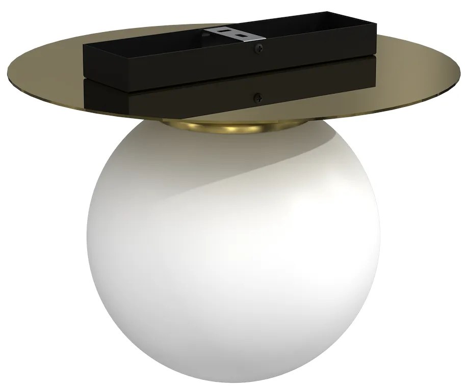 EUlight Stropné svietidlo Plato, 1x biele sklenené tienidlo, (fi 14cm), g