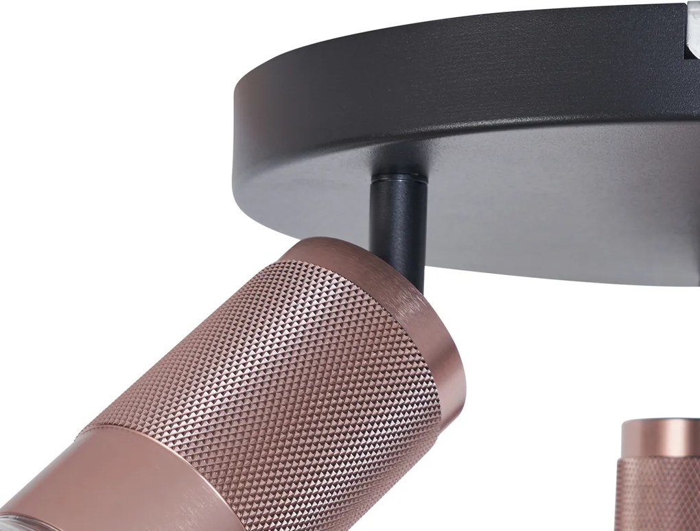 Okrúhle stropné bodové svietidlo tmavý bronz okrúhle 3-svetelné nastaviteľné - Veerle