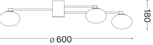 Ideal Lux - LED Prisadený luster HERMES 5xG9/3W/230V pr. 60 cm zlatá