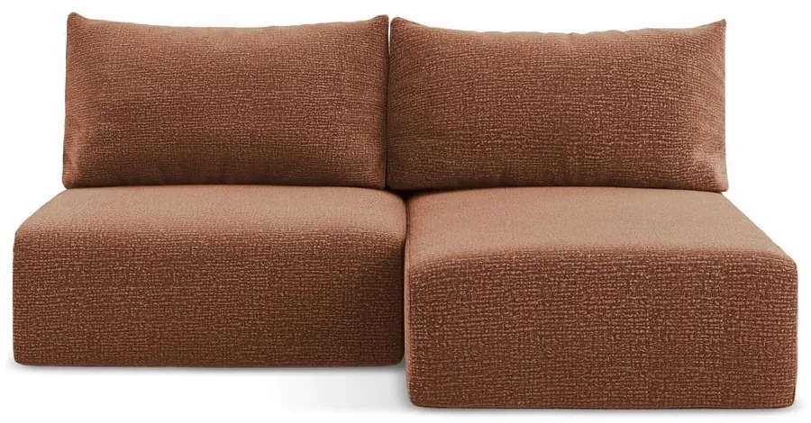 Rozkladacia/s úložným priestorom rohová pohovka v tehlovej farbe (pravý roh) Kalena – Makamii