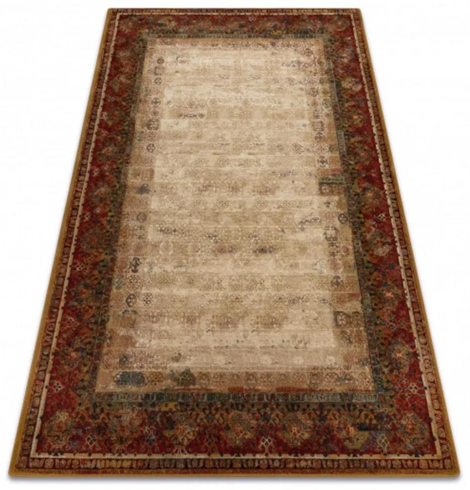 Vlnený kusový koberec Pamuka krémovo vínový 100x150cm