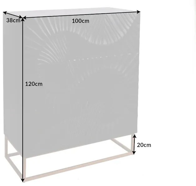 Dizajnová vysoká komoda Zorpi 120 cm – masívne mangové drevo / čierna
