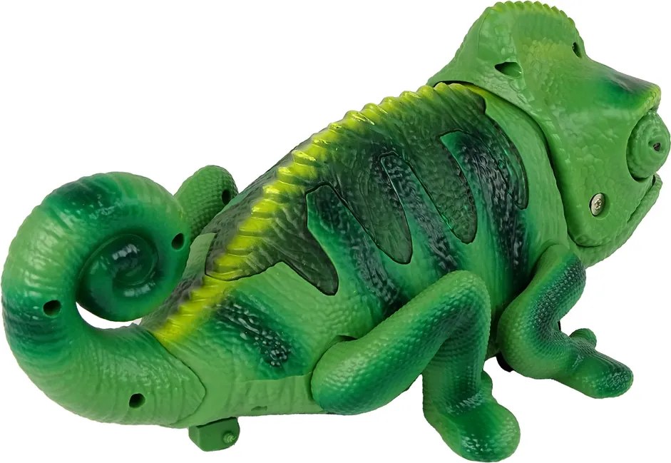 LEAN Toys Zelený chameleón na diaľkové ovládanie so svetlami 28 cm