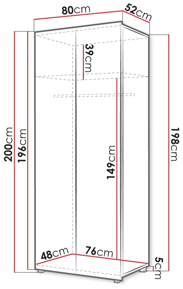 Šatníková skriňa Brolani BR09 (čierna + lesk čierny) . Vlastná spoľahlivá doprava až k Vám domov. 1105764
