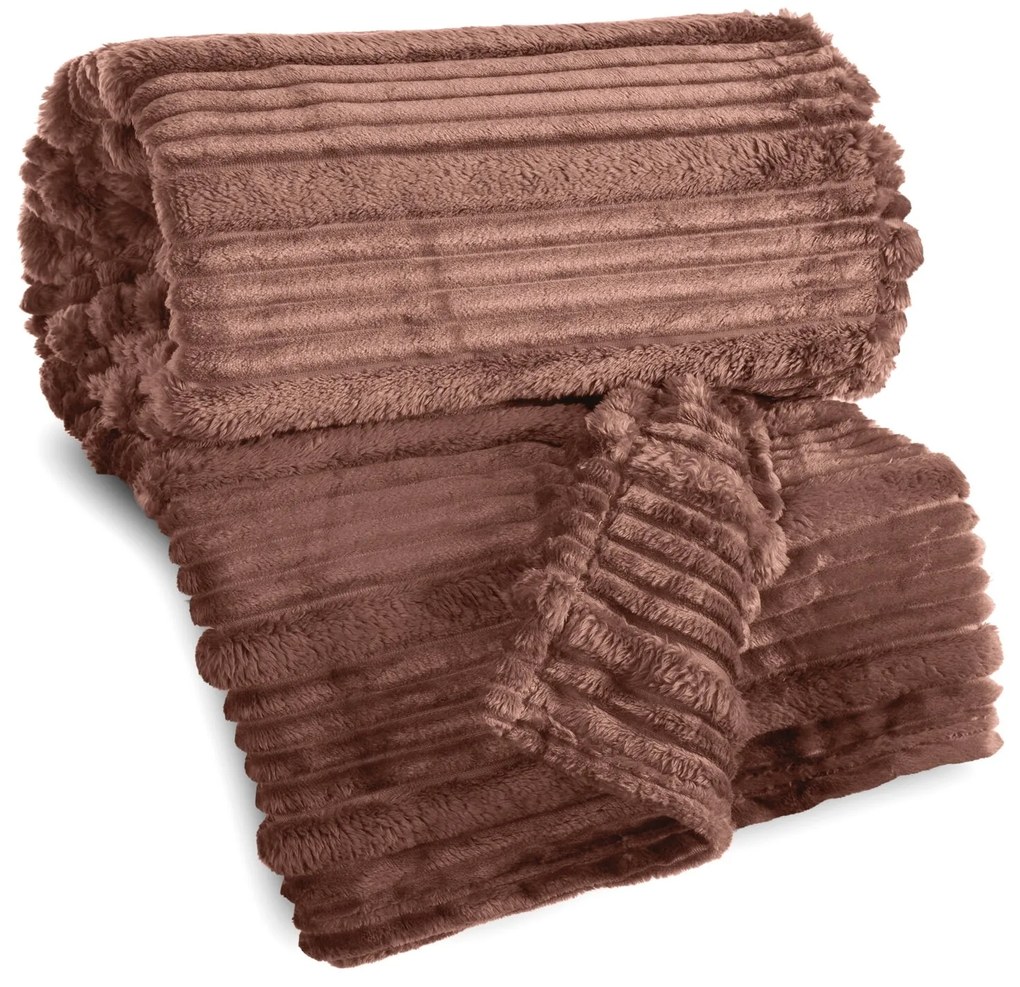 FLANELOVÁ DEKA NINA 150X200 CM SVETLOHNEDÁ