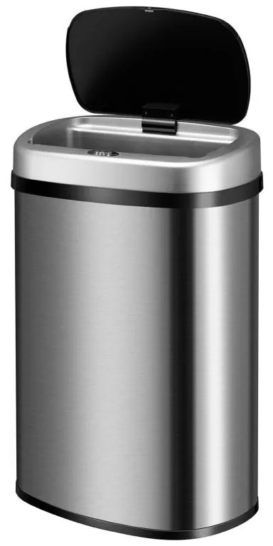 Automatický bezdotykový odpadkový kôš 50 l – strieborný