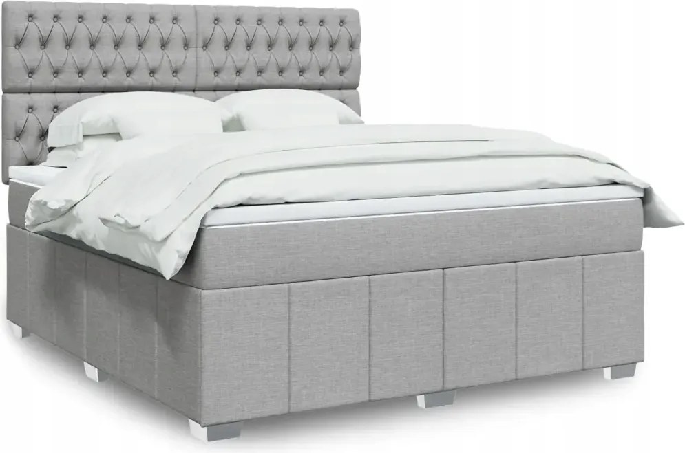 vidaXL Boxspring posteľ s matracom bledosivá 180x200 cm látka