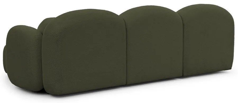 Zelená rohová pohovka z textílie buklé (pravý roh/s leňoškou) Orbit – Ropez