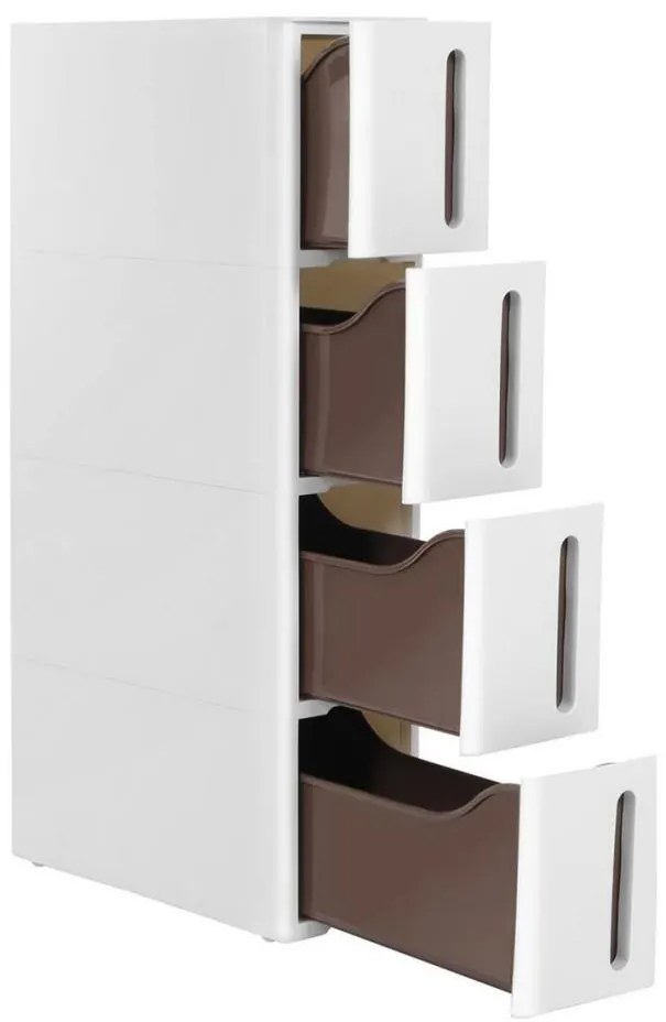 Policový regál MARGE biely/hnedý