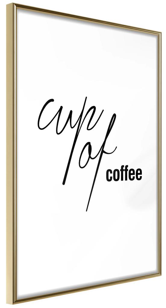 Artgeist Plagát - Cup of Coffee [Poster] Veľkosť: 30x45, Verzia: Zlatý rám