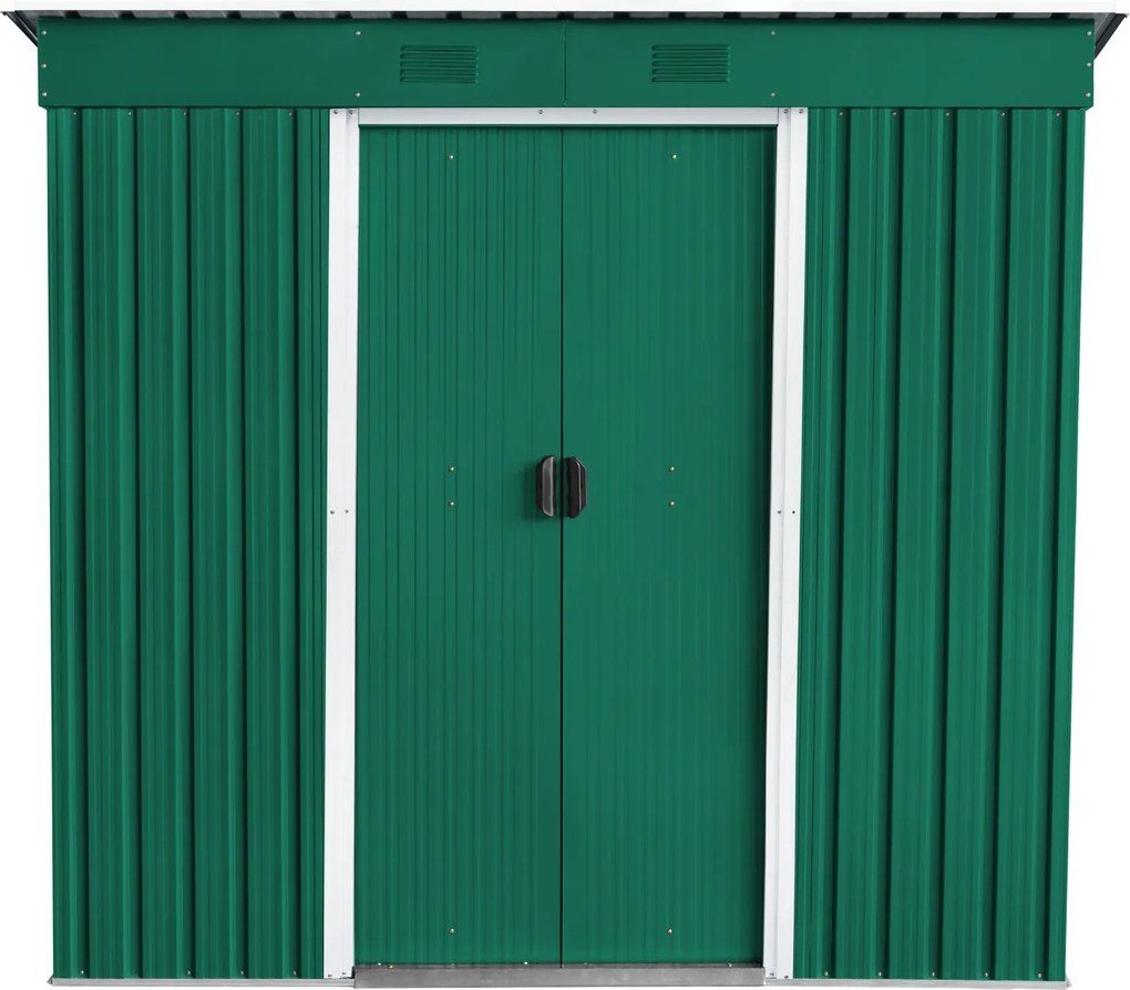 Záhradný domček BestBerg ZD-67GRW / 4,3 m² / 197 × 217 × 202 cm / zelená/biela