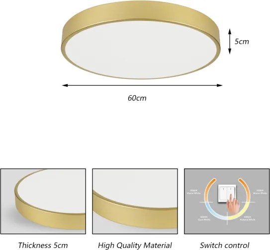 Brilagi - LED stropné svietidlo POOL LED/60W/230V 3000/4500/6000K pr. 60 cm zlaté