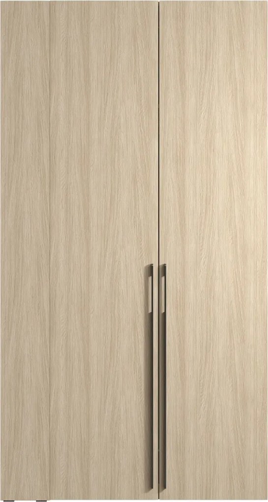 DVOJDVEROVÁ ŠATNÍKOVÁ SKRIŇA GLENN DUB BARISTA + REGÁL + ZRKADLO + LED 110 cm