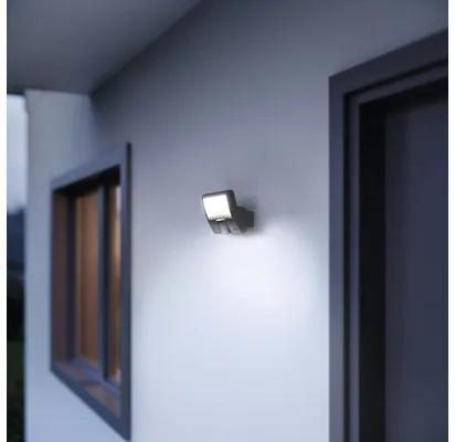 LED vonkajšie nástenné svietidlo Steinel IP44 9,3W 862lm 3000K antracit so senzorom pohybu
