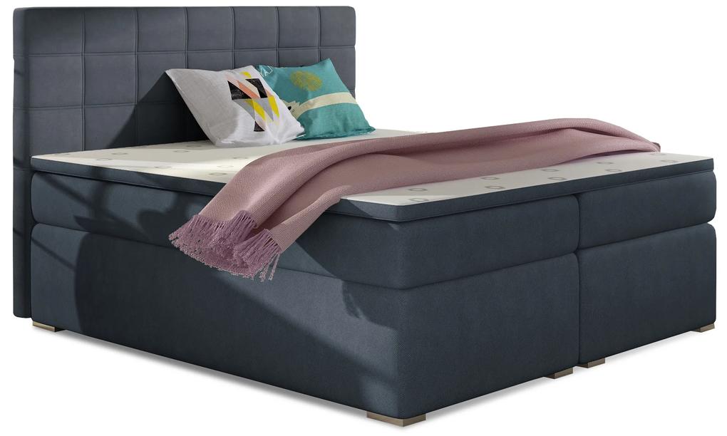 Kontinentálna posteľ 140 cm Abbie (modrá) (s matracmi). Vlastná spoľahlivá doprava až k Vám domov. 1027413