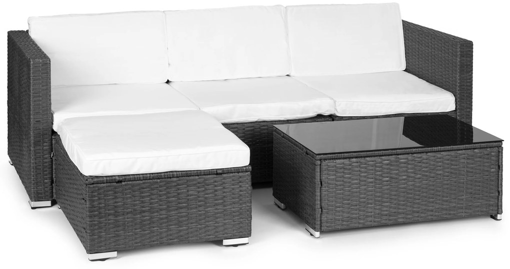 MultiGarden Záhradný set nábytku, rohová sedačka, stôl, modulárny, technoratan - sivá MultiGarden