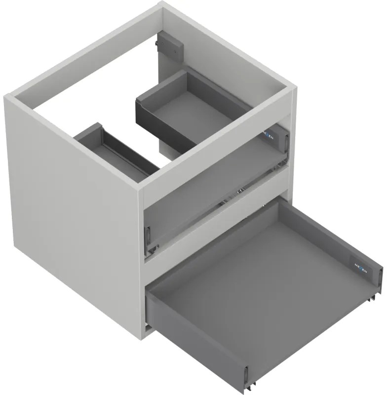 Mexen Box-A, závesná skrinka 50 cm, 2 zásuvky, matná sivá, 91AX0-0500-470-2-62