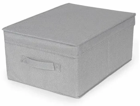 Compactor Skladací úložný kartónový box Wos, 30 x 43 x 19 cm, sivá, S