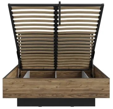 Dvojlôžková posteľ s úložným priestorom OREN 140x200 cm hnedá/čierna