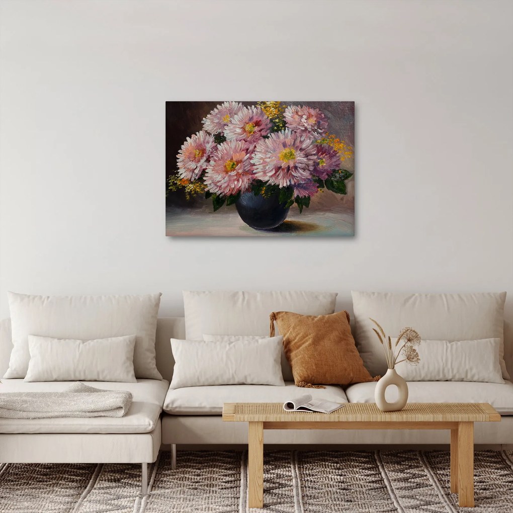 Obraz - Olejomaľba, Kvety vo váze (70x50 cm)