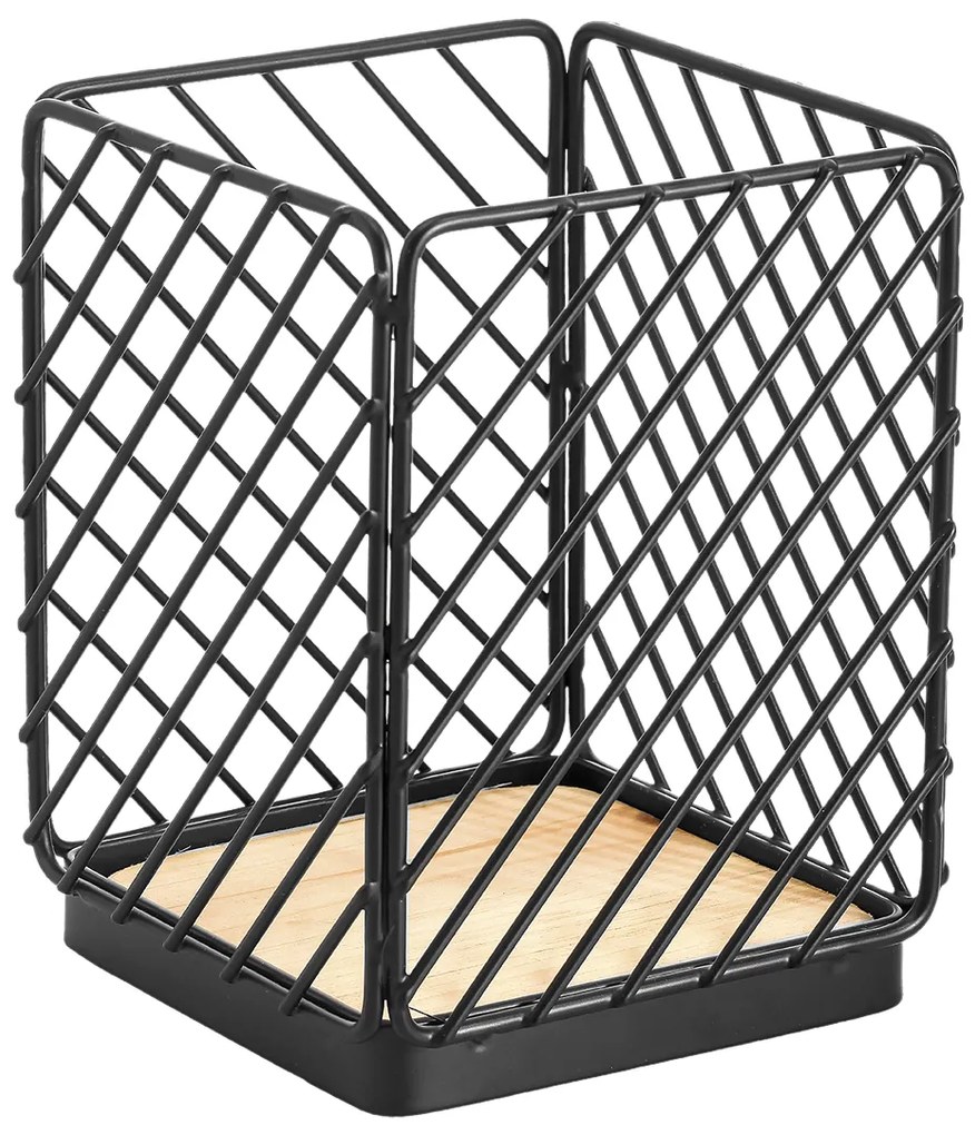 Laveo Oslo, stojan na príbory 106x106x140 mm, čierna-hnedá, LAV-ELA_700A