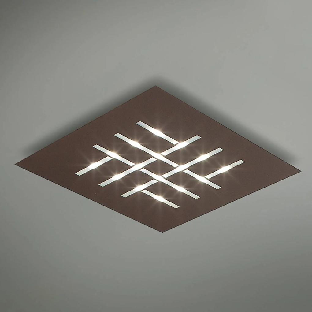 Pattern – štvorcové stropné LED svetlo, hnedé