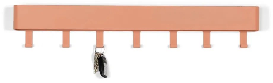Kovový nástenný vešiak v lososovej farbe s poličkou 72 cm Dax Play – Spinder Design