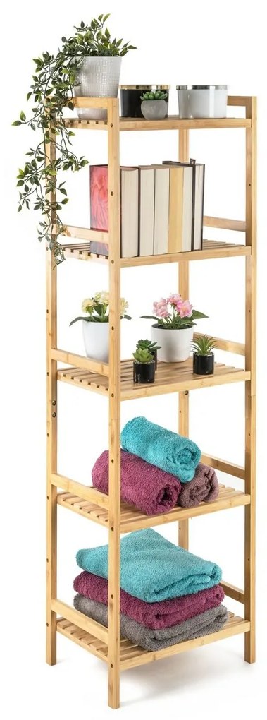 G21 Bambusový regál, 5 políc, 5 poschodí