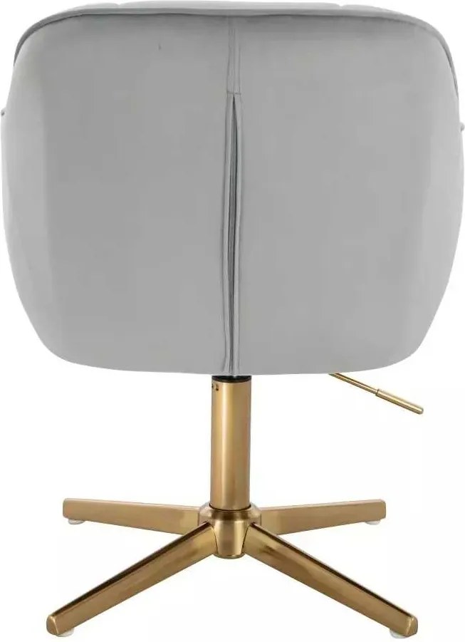LuxuryForm DESIGN Stolička AVOLA VELUR na zlatom kríži - svetlo šedá