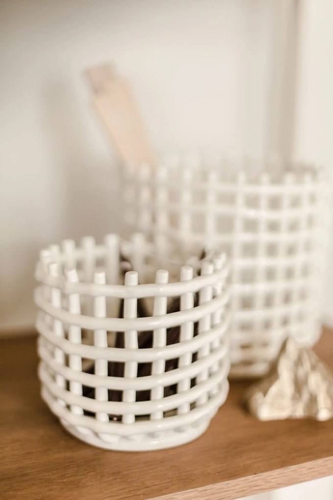 Ferm Living Keramický kôš Off White Small