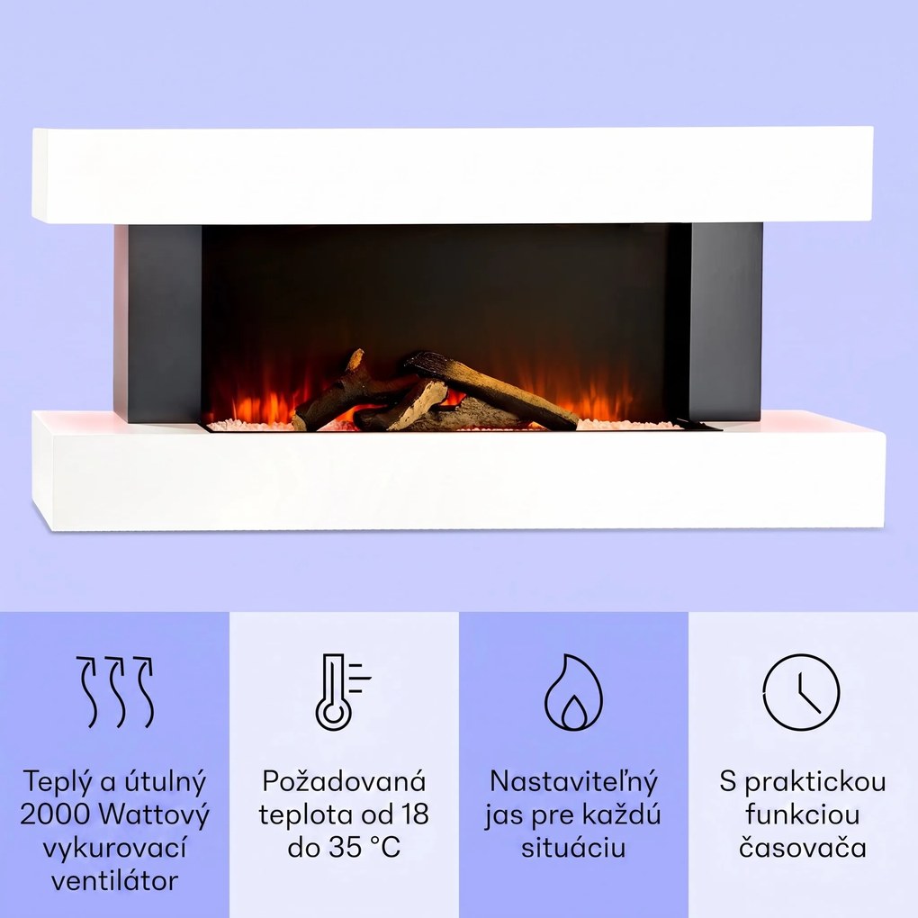 Klarstein Studio Light & Fire 1 Smart, krb, 1000/2000 W, MDF, WiFi Control