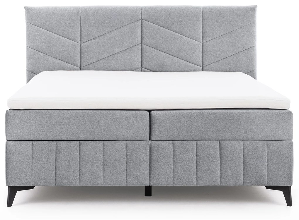 Posteľ Boxspring Penia 180x200 s úložným priestorom - popolový hydrofóbny zamat Element 24