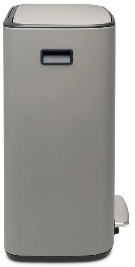 Svetlosivý nášľapný oceľový odpadkový kôš na triedený odpad 60 l Bo – Brabantia