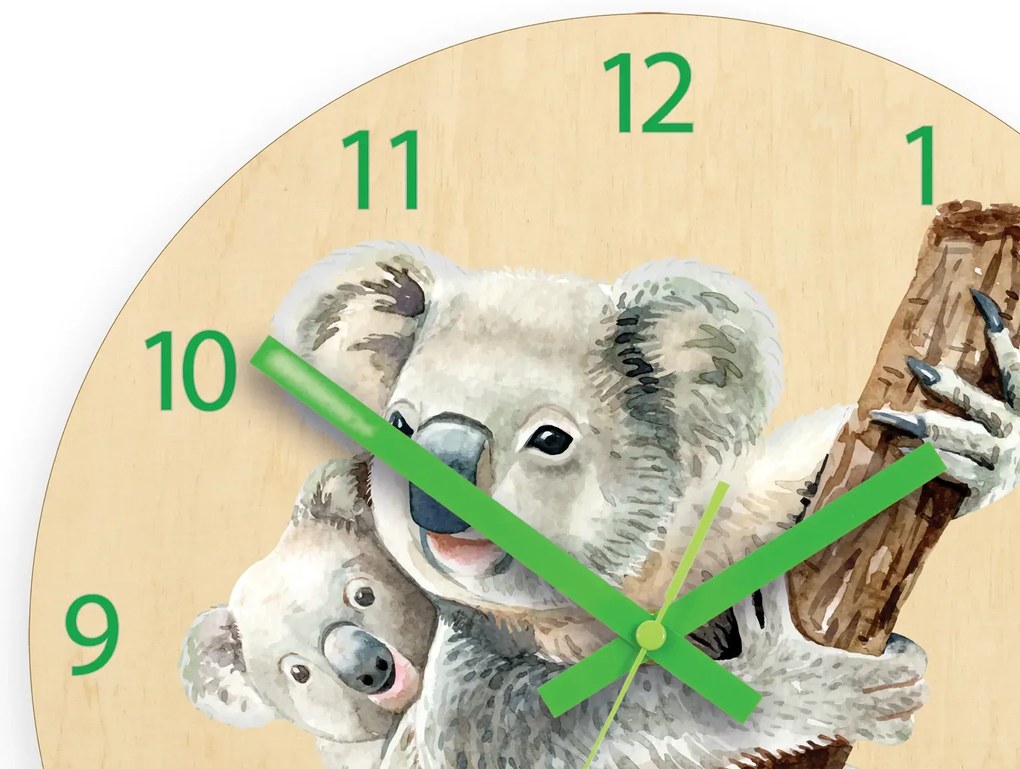 Detské nástenné hodiny Ami Koala 30 cm viacfarebné
