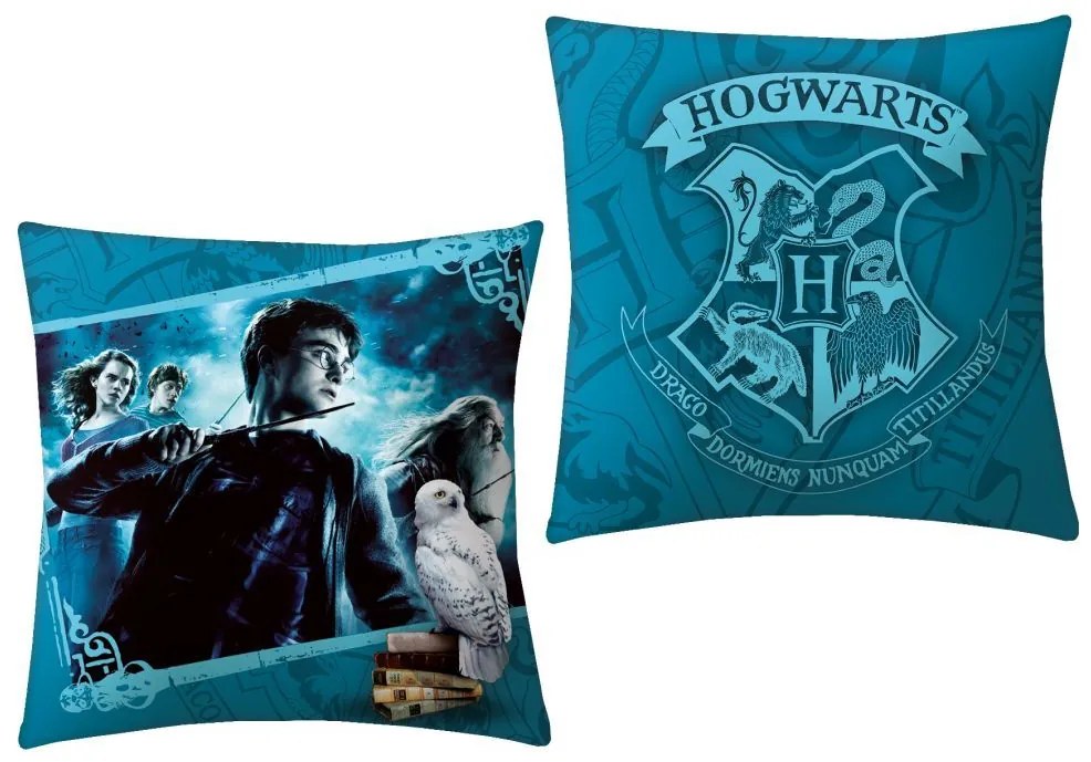 HALANTEX Vankúšik Harry Potter blue  Polyester, 40/40 cm