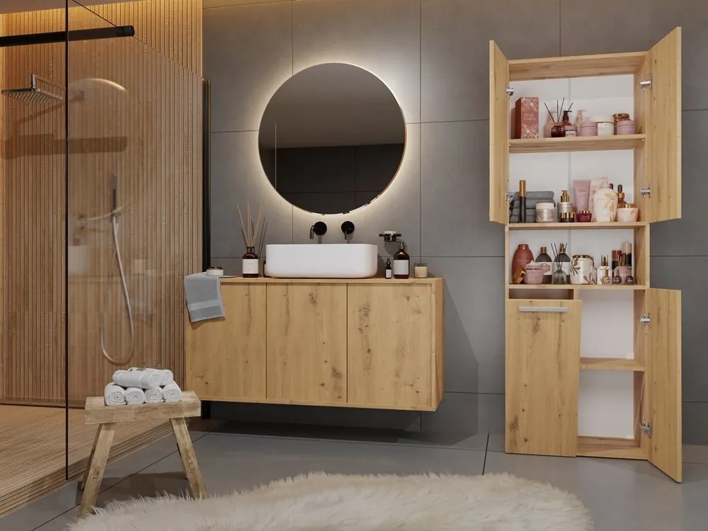 Kúpeľňová skrinka s košom na bielizeň NEL ART II dub artisan