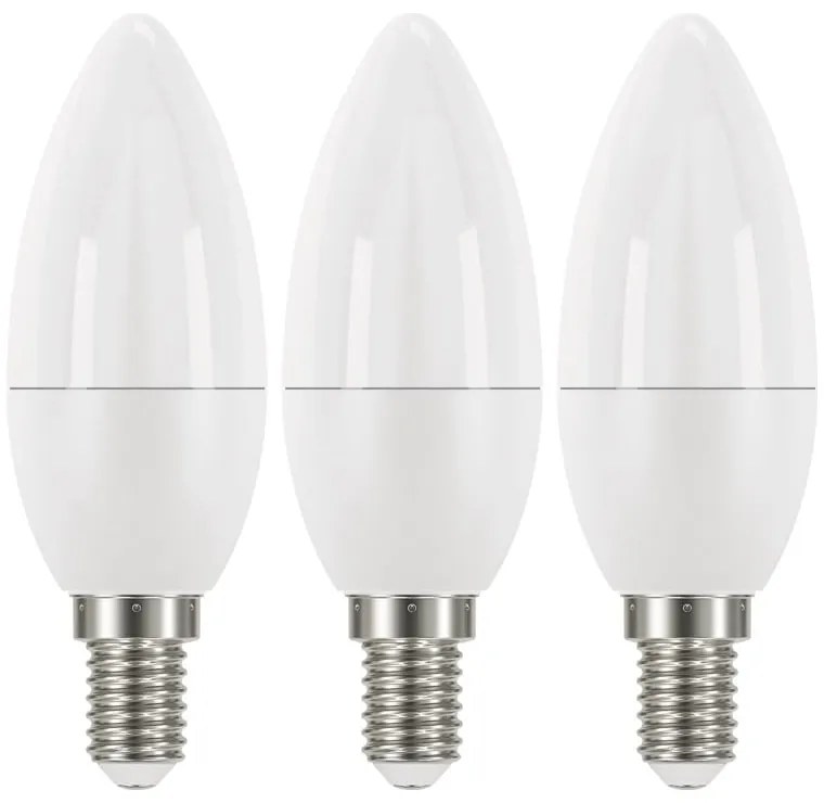 Súprava 3 LED žiaroviek EMOS Classic Candle Warm White, 5W E14