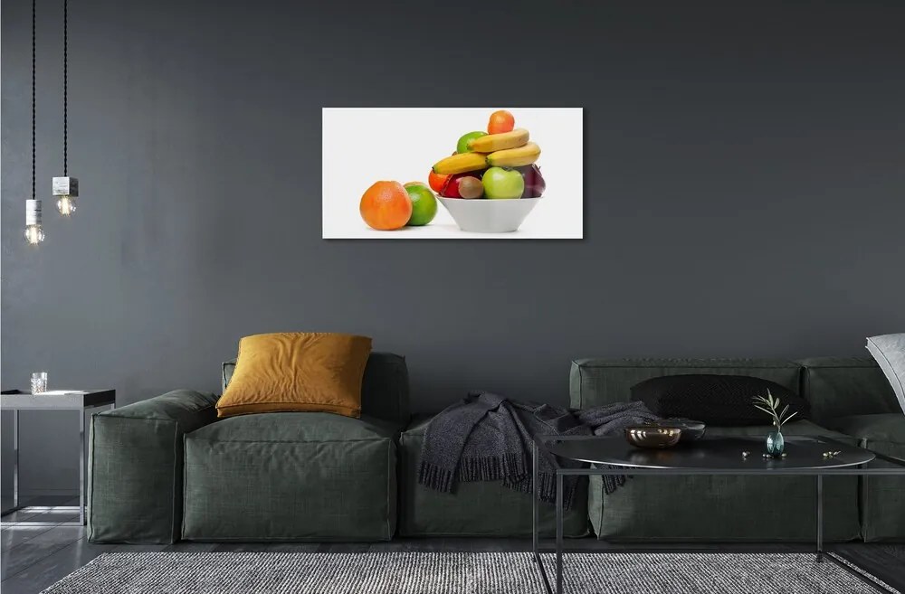 Obraz na skle Ovocie v miske 140x70 cm