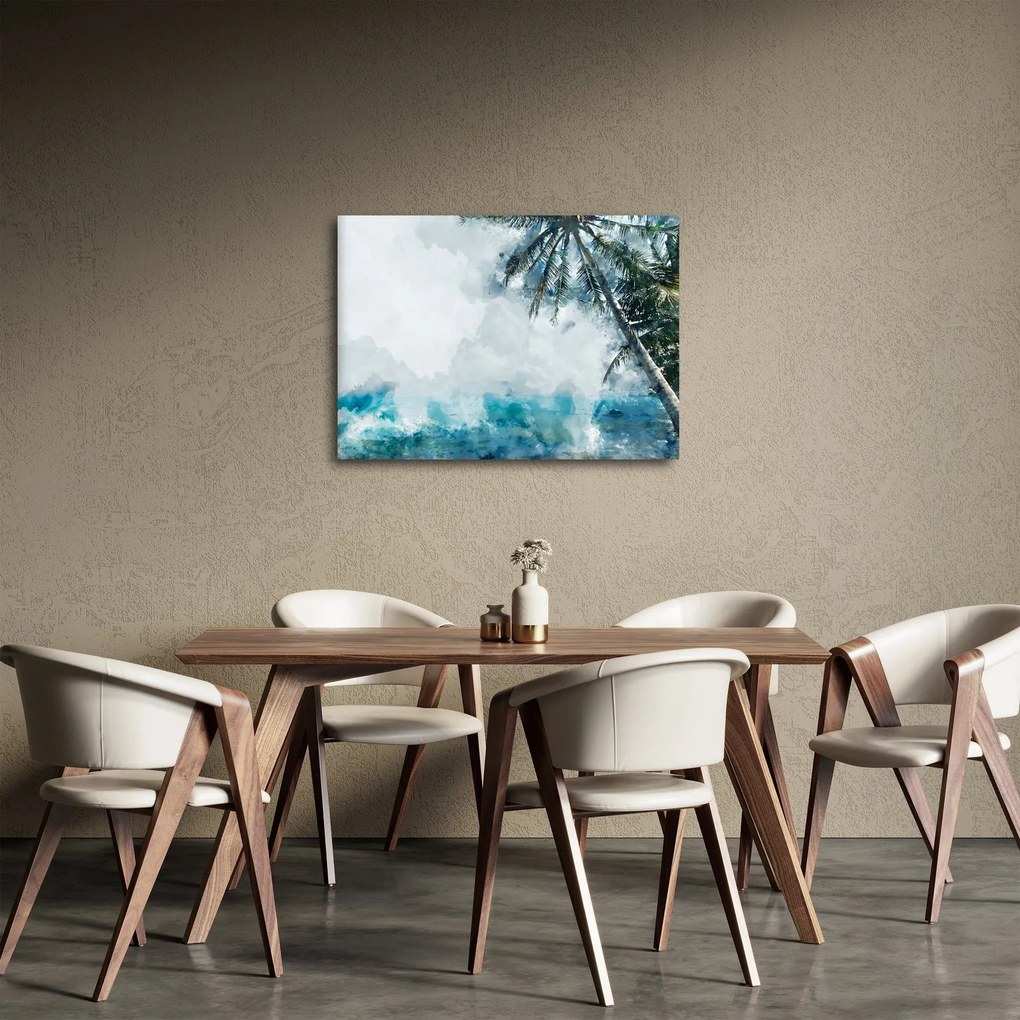 Obraz palmy nad morom (70x50 cm)