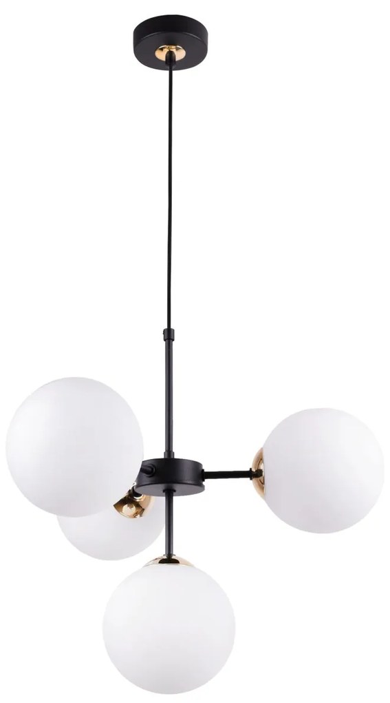 Light Home Závesné svietidlo FLORENCE, 4x biele sklenené tienidlo, G