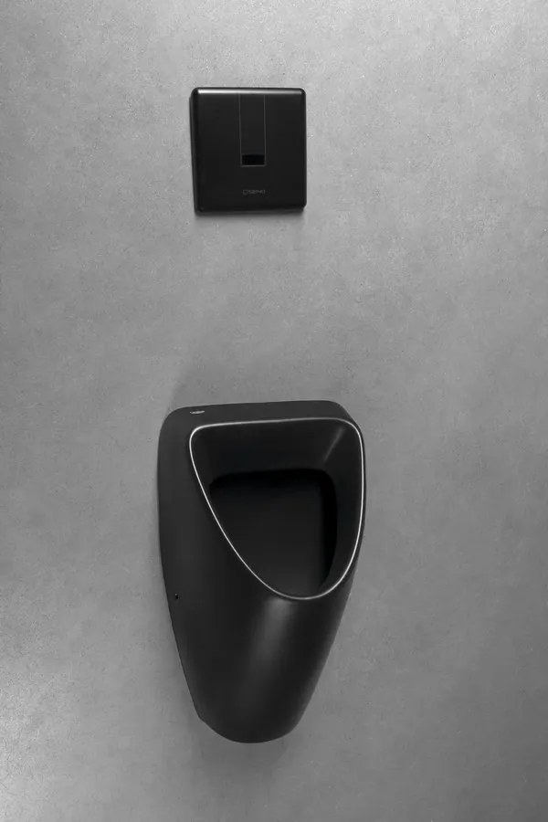 Bruckner Bruckner, SCHWARN BLACK keramický urinál, zadný prívod, zadný odpad, čierny, 201.701.6