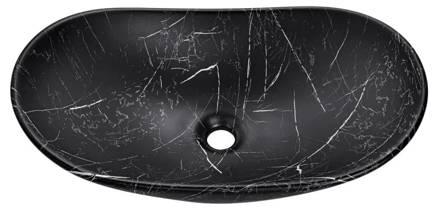 Umývadlo na dosku Lena MB2 61 cm čierny mramor