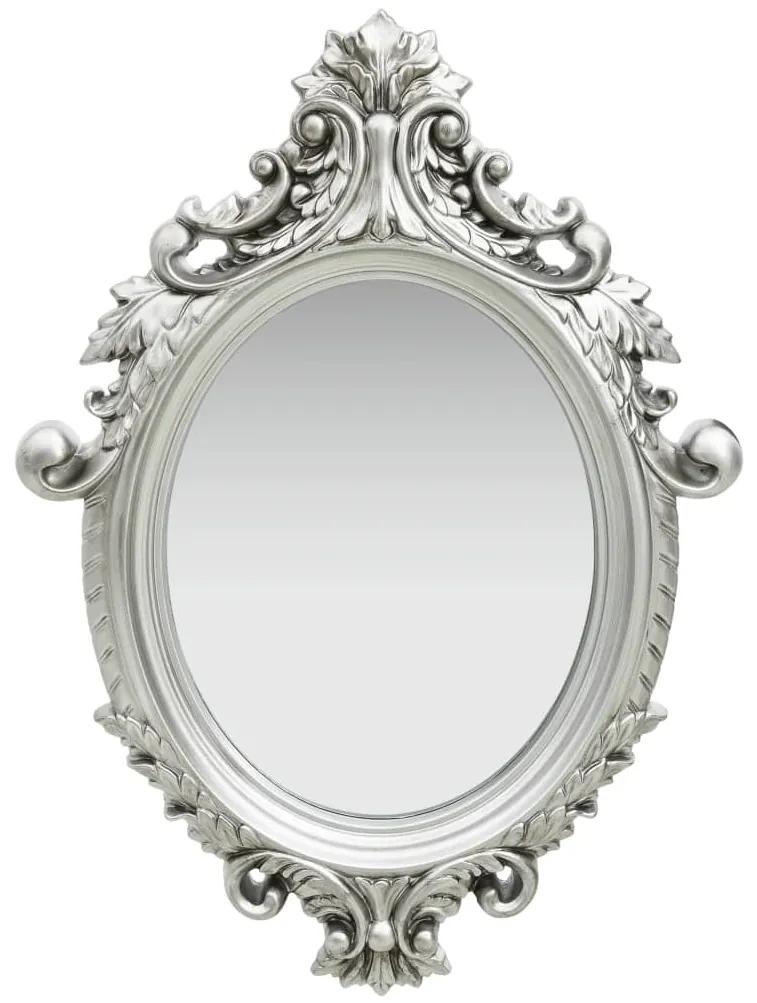 vidaXL Nástenné zrkadlo v zámockom štýle 56x76 cm strieborné