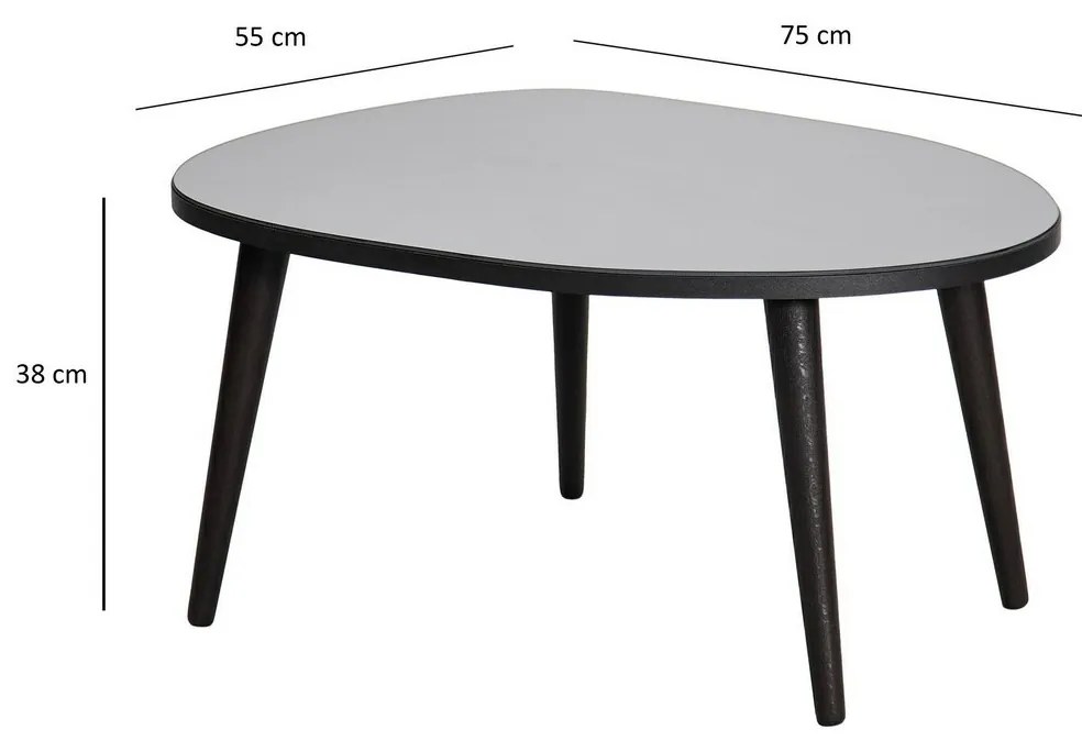 Konferenčný stolík Gusto Black s tmavým sklom